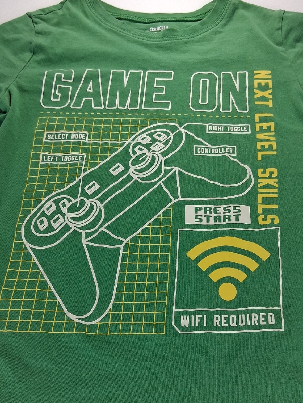 Boys Osh Kosh Originals Size 10 GAME ON Green Graphic Tee Shirt Short Sleeve - Picture 3 of 4